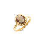 Vintage gouden ring met camee (klassiek, geelgoud), Gebruikt, Overige kleuren, Ophalen of Verzenden, 17 tot 18