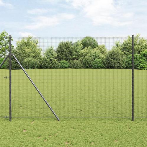 vidaXL Hekpaal Set Set van 2 Grijs Metaal 10 x 1,5 m, Tuin en Terras, Schuttingen, Nieuw, IJzer, Verzenden