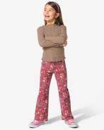 HEMA Kinderjeans wijd bloemen lichtbruin, Verzenden, Nieuw