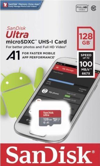 Sandisk Ultra MicroSDXC Class 10-128GB (Diversen) Gebruikt, Computers en Software, Harde schijven, Zo goed als nieuw, Ophalen of Verzenden