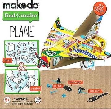 Makedo - Kartonnen constructie bouwpakket - Vliegtuig