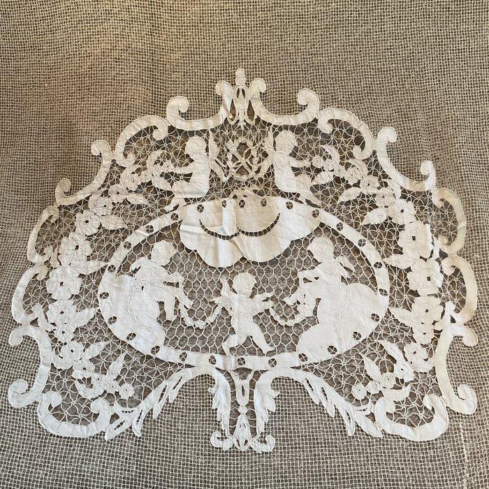 Decoratief ornament - Antiek Frans kanten gordijn –, Antiek en Kunst, Antiek | Overige Antiek