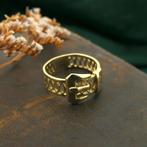 Gouden ring van een riem met gesp | Vintage, Sieraden, Tassen en Uiterlijk, Ringen, Gebruikt, Overige kleuren, Ophalen of Verzenden