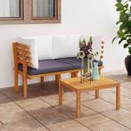 vidaXL Tuinbank 2-zits met kussens massief acaciahout, Tuin en Terras, Tuinsets en Loungesets, Verzenden, Nieuw, Hardhout