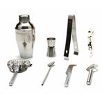 Luxe cocktail shaker set 9 delig RVS, Ophalen of Verzenden, Nieuw