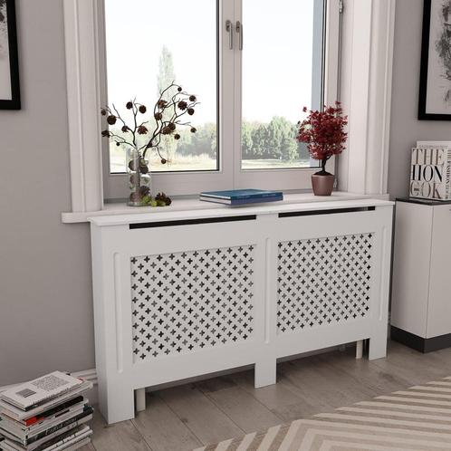 vidaXL Radiatorombouw 152x19x81,5 cm MDF wit, Doe-het-zelf en Verbouw, Verwarming en Radiatoren, Nieuw, Verzenden