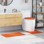 vidaXL Antislip Badmat Set 3 pcs Oranje 50 x 50 cm PP, Huis en Inrichting, Verzenden, Nieuw, Oranje