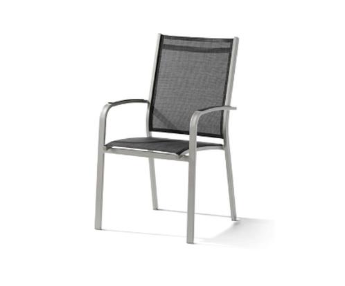 Sieger Meran stapelstoel aluminium/textileen - Grafiet/grijs, Huis en Inrichting, Stoelen, Ophalen of Verzenden