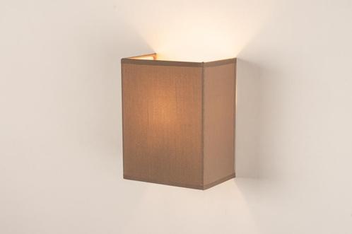 Rietveld Wandlampen - Bruin, Taupe - Stof, Huis en Inrichting, Lampen | Wandlampen, Verzenden