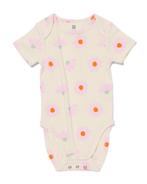 HEMA Meegroeiromper rib bamboe met stretch bloemen roze, Verzenden, Nieuw