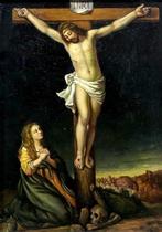École européene (XIX) - The Crucifixion with Mary Magdalene, Antiek en Kunst