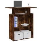 vidaXL Receptiebalie 100x40x104 cm bewerkt hout gerookt, Huis en Inrichting, Bureaus, Verzenden, Nieuw