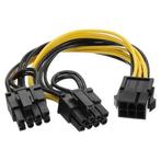 PCIe 6-pins (v) - 2x PCIe 8-pins (6+2) (m) voedingskabel -, Nieuw, Verzenden