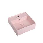 Wastafel Isabella 40x40x15cm mat roze met 1 kraangat en, Doe-het-zelf en Verbouw, Sanitair, Verzenden, Nieuw