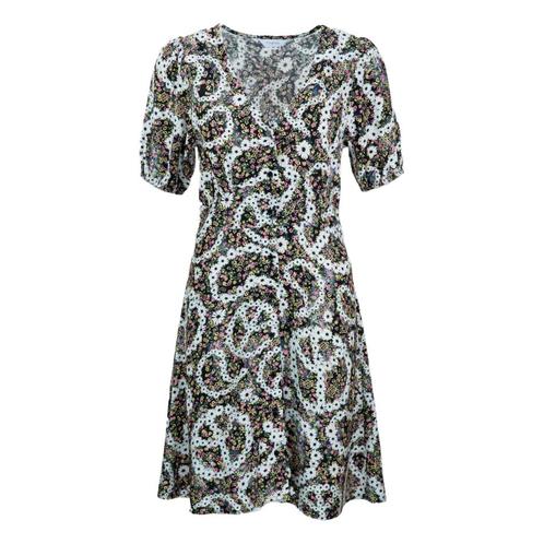 Frogbox • blouse jurk bloemen print • 36, Kleding | Dames, Jurken, Bruin, Nieuw, Maat 36 (S), Verzenden