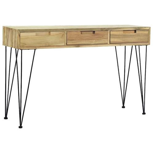 vidaXL Wandtafel 120x35x76 cm massief teakhout, Huis en Inrichting, Tafels | Bijzettafels, Nieuw, Verzenden