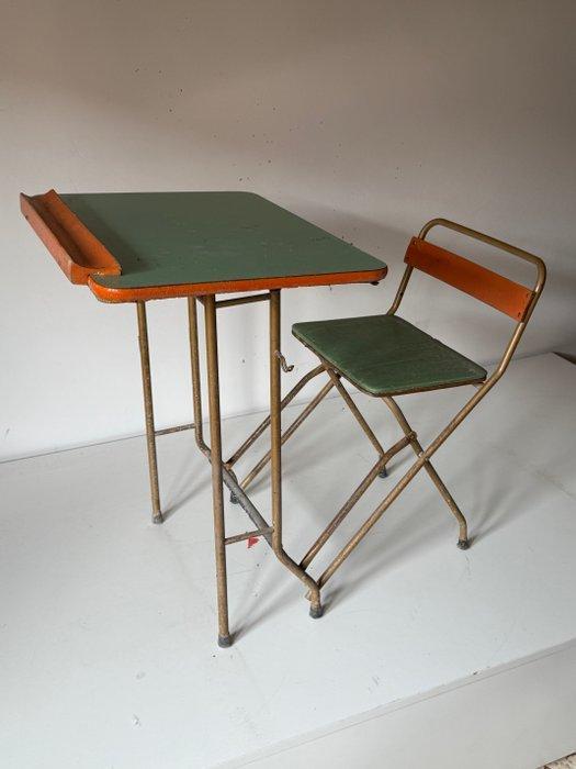 Bureau - Hout - Opvouwbaar schoolbureau, Antiek en Kunst, Antiek | Wandborden en Tegels