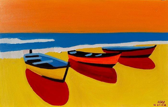 Alonso Cuesta - Tres al sol - XL, Antiek en Kunst, Kunst | Schilderijen | Modern