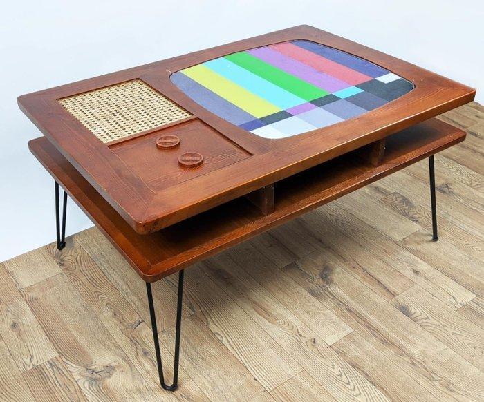 Salontafel - Hout, Staal - TV, Antiek en Kunst, Kunst | Designobjecten