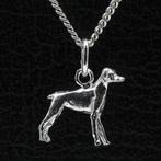 Zilveren Dwergpincher oren ongecoupeerd ketting hanger - ..., Verzenden, Nieuw