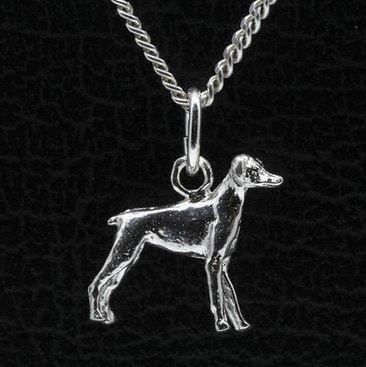 Zilveren Dwergpincher oren ongecoupeerd ketting hanger - ..., Sieraden, Tassen en Uiterlijk, Kettinghangers, Verzenden