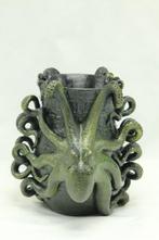 Beeld, Decorative octopus pot - 18 cm - Hars