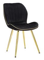 PARIS STOEL SPACE ZWART/GOUD SET 2 PZ CM 46X58X77, Ophalen of Verzenden, Nieuw