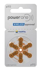 PowerOne Hoorapparaat batterij P312 bruin (6 stuks), Ophalen of Verzenden, Nieuw