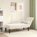 vidaXL Chaise longue met kussens fluweel crèmekleurig, Verzenden, Nieuw