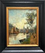 Holland School (XIX) - Zicht op Wolwevershaven in Dordrecht, Antiek en Kunst