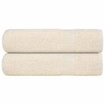 vidaXL Badhanddoeken FROGN 2 st 100x150 cm 360 g/m² crème, Verzenden, Nieuw