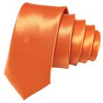 Fako Fashion® - Skinny Stropdas - Effen - 145cm - Oranje, Kleding | Heren, Stropdassen, Verzenden, Nieuw
