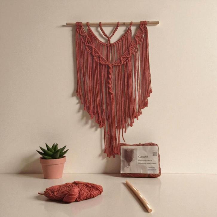 Macramé Wandkleed DIY Set – compleet pakket voor maar €14.99, Hobby en Vrije tijd, Overige Hobby en Vrije tijd, Nieuw, Ophalen of Verzenden