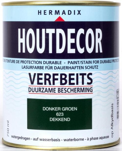 Houtdecor Verfbeits Donker Groen 623 750 ml, Doe-het-zelf en Verbouw, Verf, Beits en Lak, Nieuw, Ophalen of Verzenden