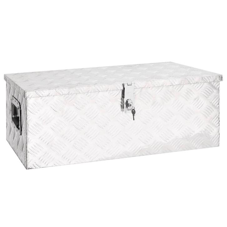 vidaXL Opbergbox 80x39x30 cm aluminium zilverkleurig, Doe-het-zelf en Verbouw, Gereedschapskisten, Nieuw, Verzenden