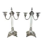 WMF / Geislingen - Kaarsenhouder - Tin, Glas - voor, Antiek en Kunst