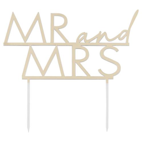 Bruiloft Taarttopper Mr & Mrs, Hobby en Vrije tijd, Feestartikelen, Nieuw, Verzenden
