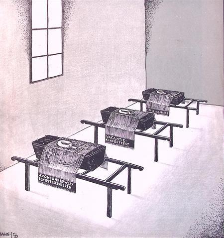 Spotprent met opgegeven sociale ondernemingen in Amsterdam, Antiek en Kunst, Kunst | Litho's en Zeefdrukken, Verzenden