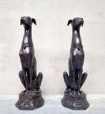 sculptuur, A pair of Greyhounds - 92 cm - Brons, Antiek en Kunst