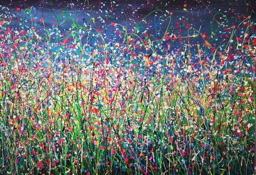 Giovanni Daurea (1955) - Floreal Nocturne (XL), Antiek en Kunst, Kunst | Schilderijen | Modern
