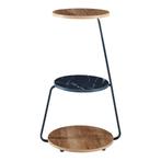 [en.casa] Bijzettafel Sipoo 74x46x37cm walnootkleurig en mar, Huis en Inrichting, Tafels | Bijzettafels, Verzenden, Nieuw