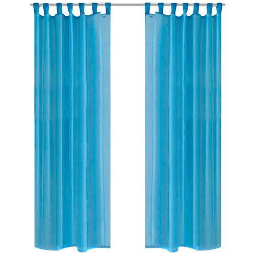 vidaXL Turquoise Vitrage 140 x 245 cm 2 stuks, Huis en Inrichting, Stoffering | Gordijnen en Lamellen, Nieuw, Verzenden