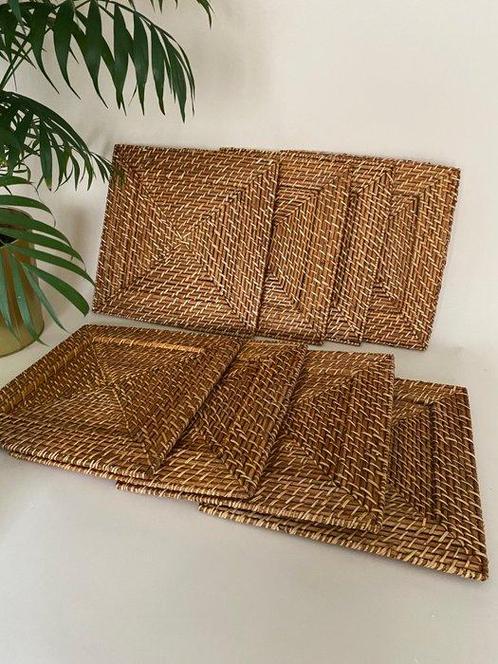 Onderbord (8) - Rattan - Rattan onderborden, Antiek en Kunst, Kunst | Designobjecten