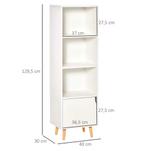 Nieuwe Witte Boekenkast met Houten poten | 3 planken 1 Deur, Huis en Inrichting, Kasten | Boekenkasten, Nieuw, Met plank(en)