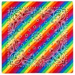 Fako Fashion® - Paisley Bandana - Regenboog Gestreept -, Verzenden, Nieuw