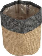 Bloemenpot Facile jute met folie grijs Ø13xH13 cm, Ophalen of Verzenden, Nieuw