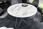 Ronde eettafel ELLIPSE 120cm marmer witte keramische, Huis en Inrichting, Tafels | Eettafels, Ophalen of Verzenden, Nieuw