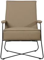 Taupe leren moderne design stoel - Toledo Leer Mocca (taupe, Nieuw, Ophalen of Verzenden, 50 tot 75 cm, Eigentijds
