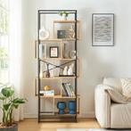 Boekenkast Rennebu open kast 194x80x33 cm zwart en eikenkleu, Huis en Inrichting, Kasten | Boekenkasten, Verzenden, Nieuw