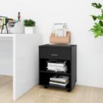 vidaXL Rolkast 46x36x59 cm bewerkt hout zwart, Verzenden, Nieuw